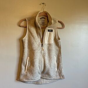 L.L. Bean Cream/Gray Fleece Vest